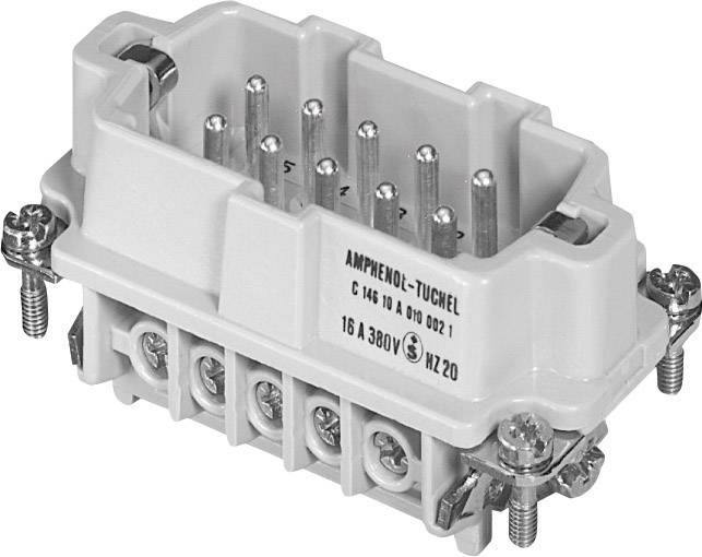 Amphenol C146 10A010 002 1-1 Stiftindsats Heavy mate® C146 Samlet poltal 10 + PE 1 stk