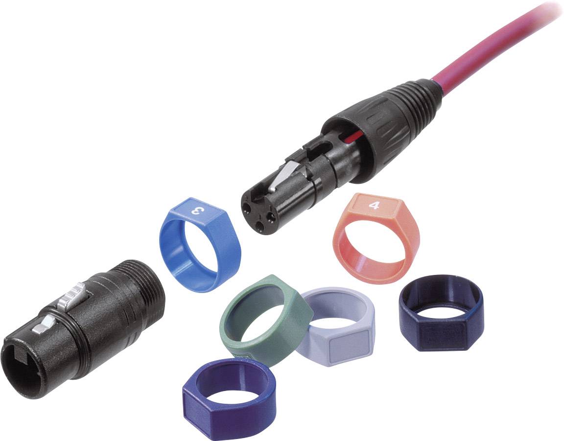 Neutrik XCR-SET Kodningsring Sort, Brun, Rød, Orange, Gul, Grøn, Blå , Violet, Grå, Hvid 10 stk