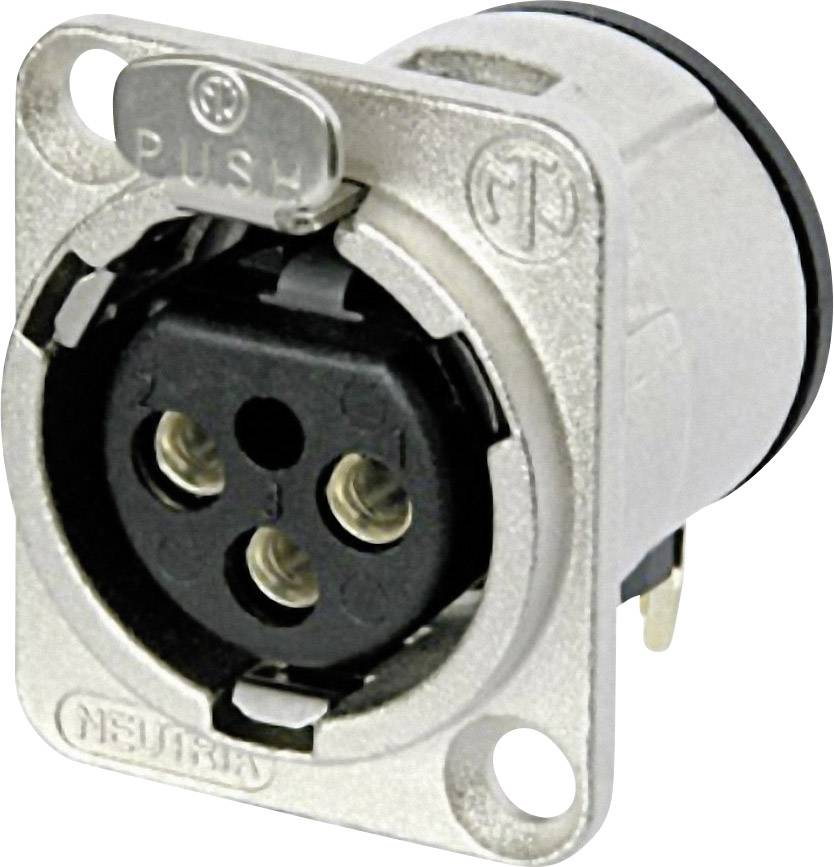 Neutrik NC3FD-H XLR-stik Flangetilslutning, kontakter vinklet Poltal: 3 Sølv 1 stk