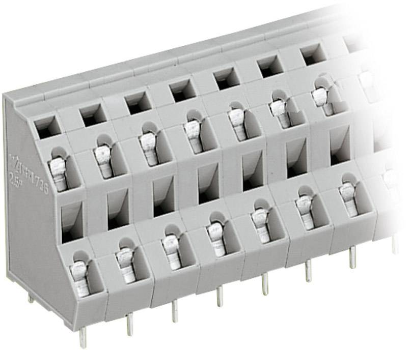 WAGO 736-506 Dobbeltrækkeklemme 2.50 mm² Poltal 12 Grå 1 stk