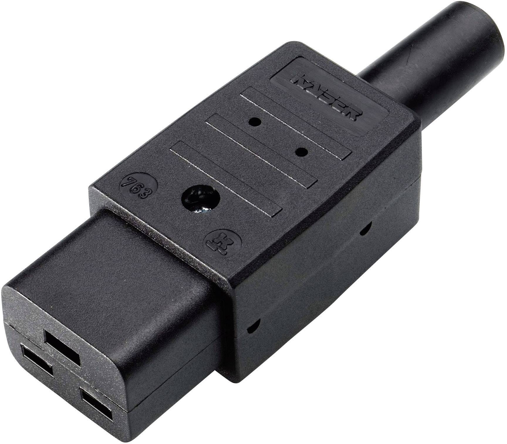 Martin Kaiser 763/sw/C Connettore IEC 763 Presa dritta Tot poli: 2 + PE 16 A Nero 1 pz.