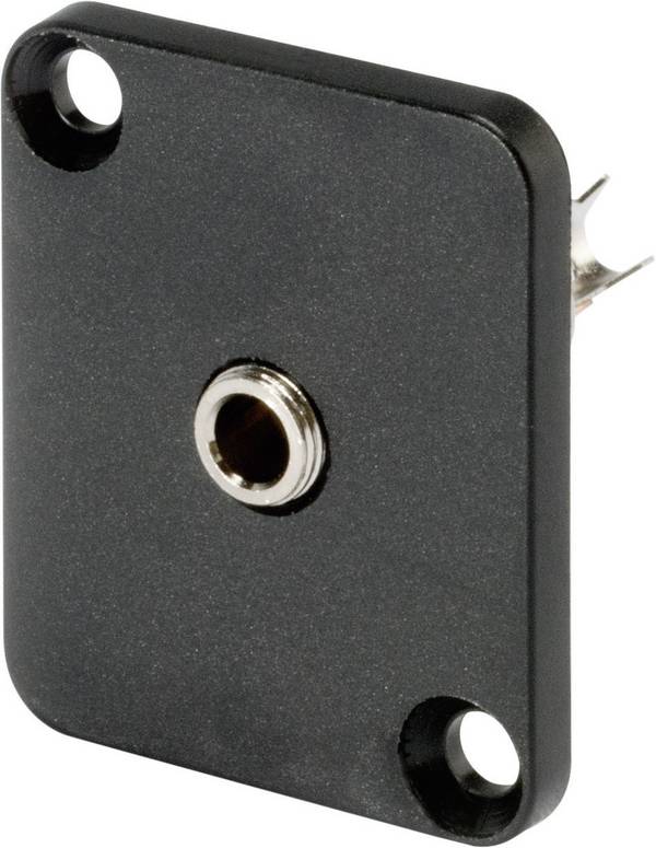 Hicon HI-J35SEFD jack konektor 3.5 mm prírubová zásuvka, rovná Pólov: 3 stereo čierna 1 ks