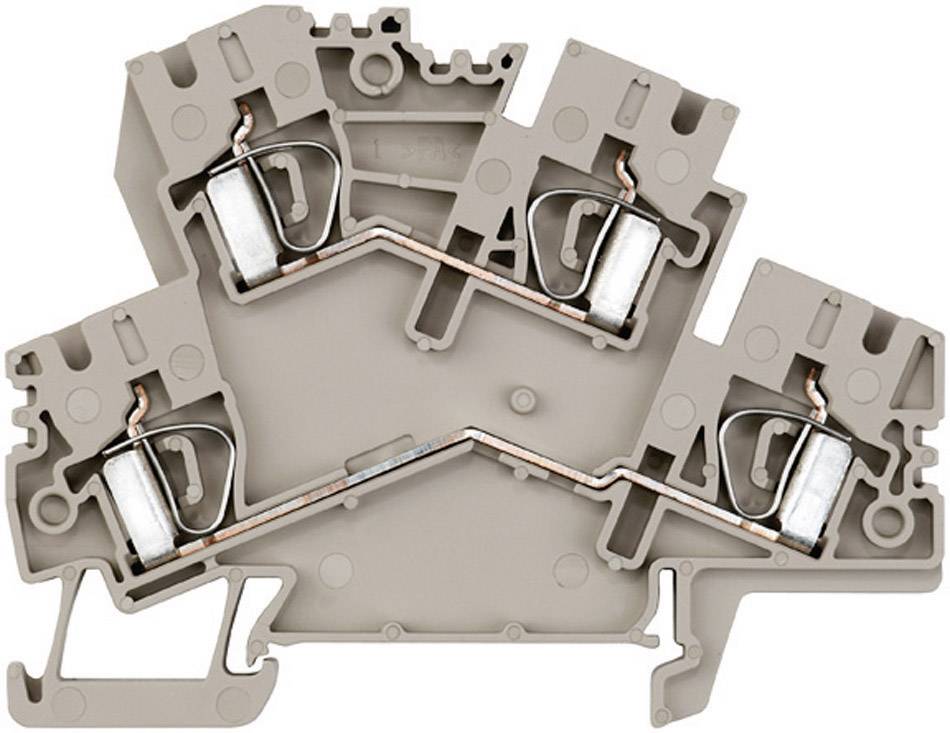 Šedý elektrický rozvádzač s vnútornými kovovými prepojeniami a zalomeným dizajnom pre zapojenie v technických prostrediach.