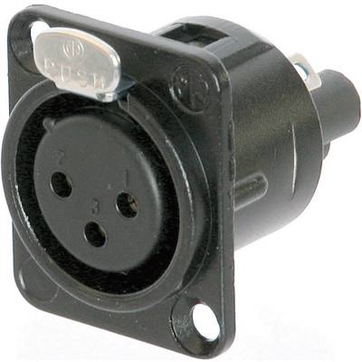 Neutrik NC3FD-S-1-B XLR konektor prírubová zásuvka, rovná Pólov: 3 čierna 1 ks