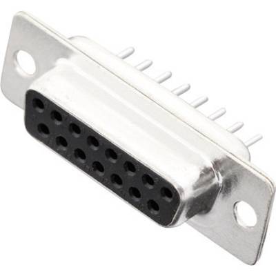 MH Connectors MHDD15-F-T-B-S 2103-0100-12 D-SUB zásuvková lišta 180 ° Pólov: 15 spájkovaný konektor 1 ks