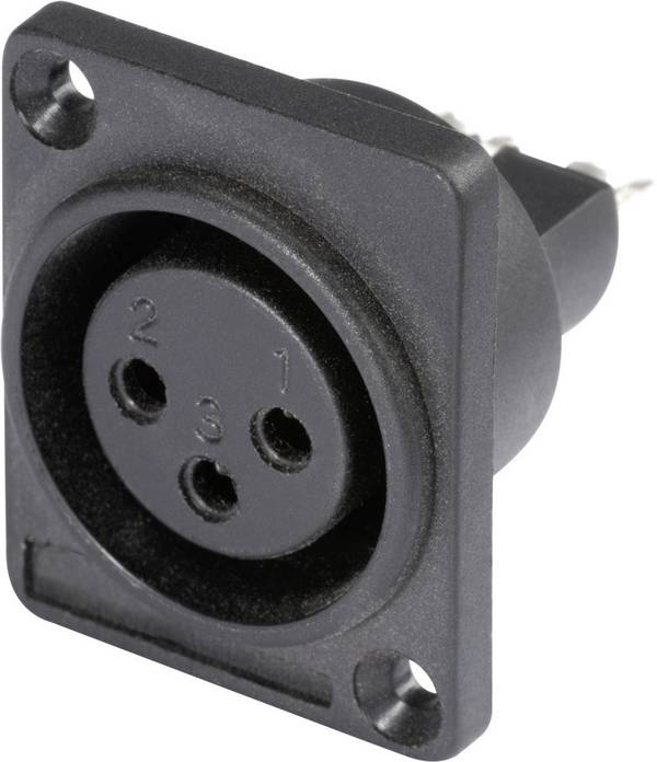 Hicon HI-X3DF-P XLR konektor prírubová zásuvka, rovná Pólov: 3  čierna 1 ks