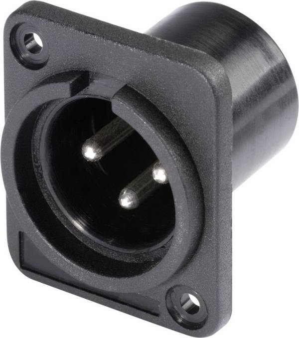 Hicon HI-X3DM-P XLR konektor prírubová zástrčka, rovná Pólov: 3  čierna 1 ks