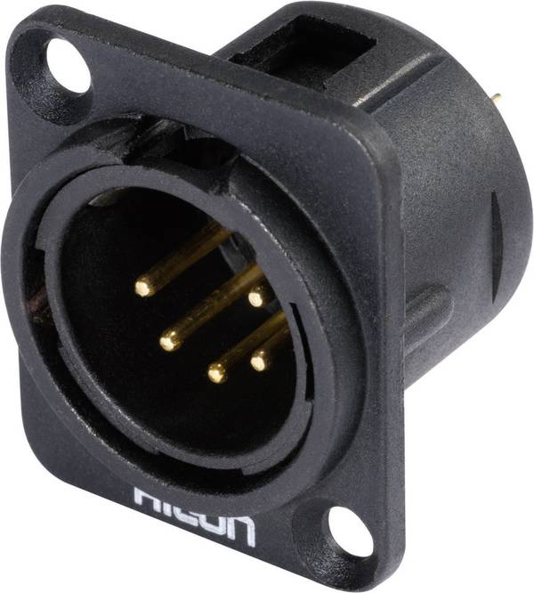 Hicon HI-X5DM-G XLR konektor prírubová zástrčka, rovná Pólov: 5  čierna 1 ks