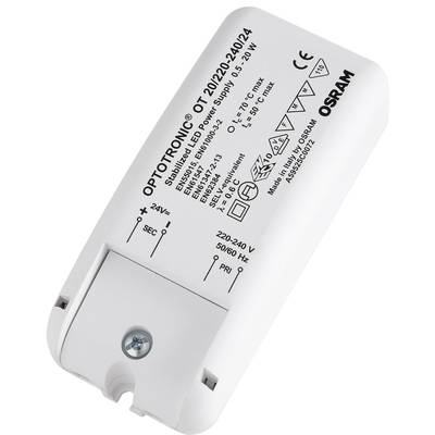 LED napájací zdroj od OSRAMu s modelovým číslom OT 20/220-240/24. Poskytuje výkon 25 W pre stabilizované LED osvetlenie.