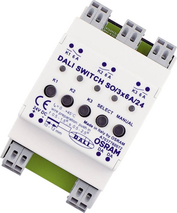 OSRAM HOMELIGHTING DALI SWITCH SO 3X6A/24 8X1 napájací zdroj pre LED  konštantný prúd   24 V/DC dali