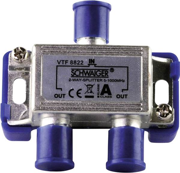 Schwaiger VTF8822 TV káblový rozbočovač dvojitý 5 - 1000 MHz
