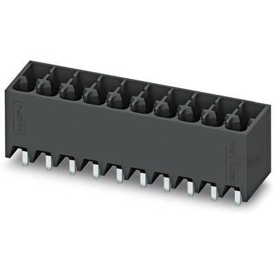 Elektrický konektor, čierny, obdĺžnikový, s desiatimi otvormi hore a desiatimi kovovými kolíkmi dole.