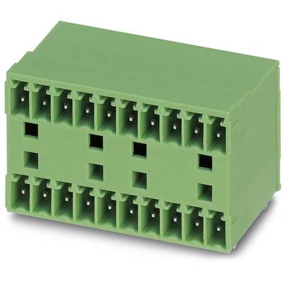 Zelený elektrický konektor s 20 pinmi, špecifikovaný pre priemyselné aplikácie a rozvádzače.