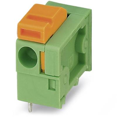 Zelený elektrický konektor s oranžovou páčkou. Používa sa na elektricky bezpečné prepojenie vodičov v elektrických obvodoch.