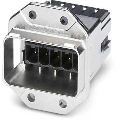 Strieborný elektrický konektor s viacerými vývodmi, používaný na prepájanie zariadení v elektronických systémoch.
