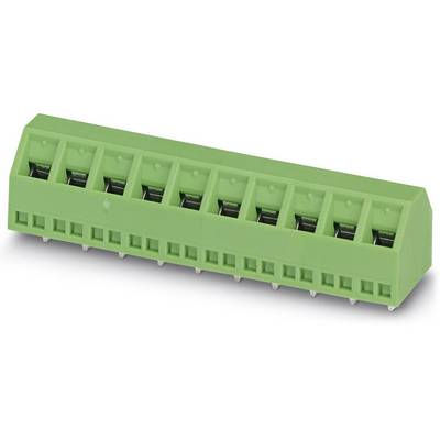 Zelený konektor s desiatimi kontaktnými vývodmi, často používaný v elektronických aplikáciách.