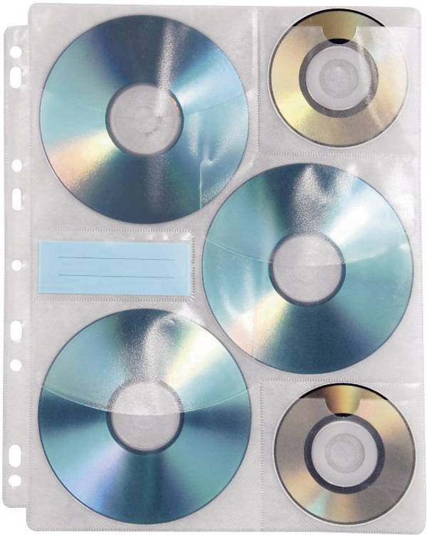 Hama 6-násobná obal zakladače na CD / DVD 6 CD / DVD / Blu-ray plast transparentná biela 10 ks (š x v x h) 23.8 x 0.1 x 29.5 cm 49835