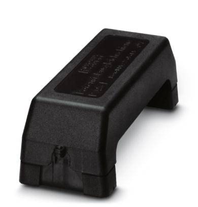 Čierna elektronická skrinka obdĺžnikového tvaru so zaoblenými rohmi, vhodná pre rôzne elektronické aplikácie.
