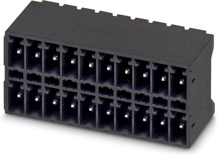 Čierny, obdĺžnikový konektor s 24 pinmi v dvoch radoch. Používa sa na pripojenie elektronických komponentov.