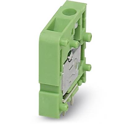 Zelený, obdĺžnikový elektrický komponent s kovovými vývodmi na spodnej strane, určený na montáž do elektronických zariadení.