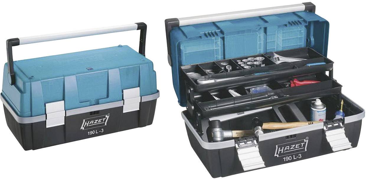 Hazet 190L-3 Verktygslåda (tom) Plast Svart, Blå, Silver