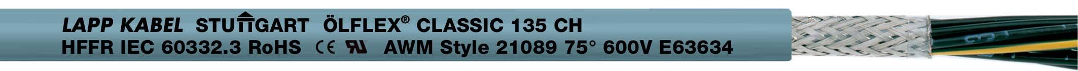 LAPP ÖLFLEX® CLASSIC 135 CH Styreledning 2 x 0.75 mm² Grå 1123232/500 500 m