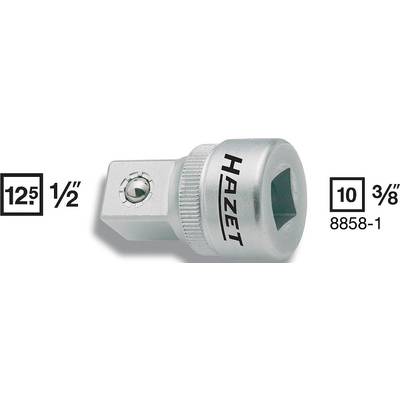 Adaptér Hazet so štvorcovým náhonom 12,5 mm (1/2") na 10 mm (3/8"). Číslo modelu: 8858-1.