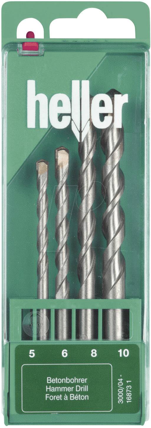 Heller Power 3000 16873 1 Beton-spiraalboren Set 4-delig 5 Mm, 6 Mm, 8 Mm, 10 Mm Gezamenlijke Lengte 120 Mm Cilinderschacht 1 Set(s)