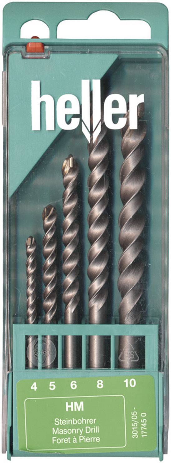 Heller 17745 0 Steen-spiraalboorset 5-delig 4 Mm, 5 Mm, 6 Mm, 8 Mm, 10 Mm Cilinderschacht 1 Set(s)