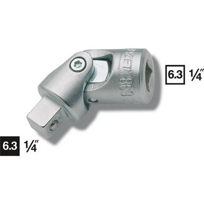 Univerzálny kĺbový adaptér z ocele s 1/4 palcovou (6,3 mm) zásuvkou, vhodný na prepájanie dielov náradia.
