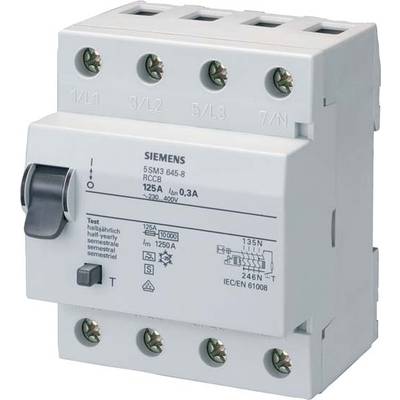 Siemens 5SM36458 5SM3645-8 prúdový chránič  A    125 A 0.3 A 400 V
