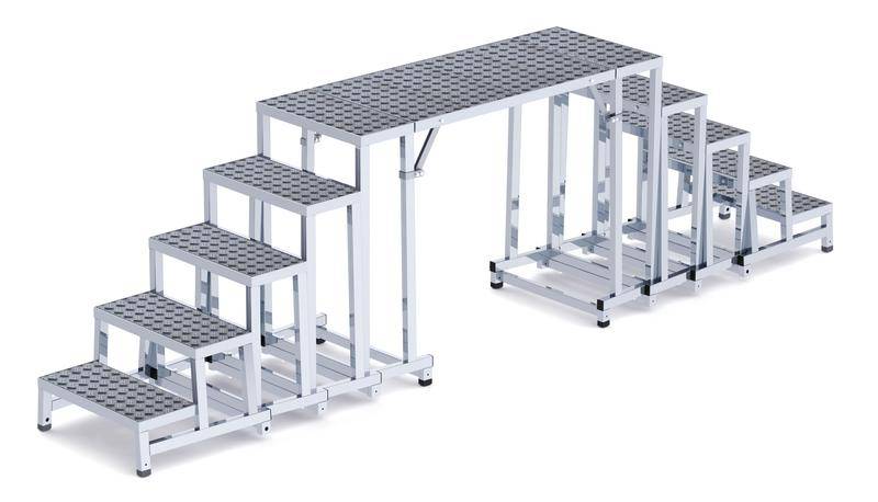 MUNK Günzburger Steigtechnik 50412 hliník prenosné pracovné schodíky Max.prac. výška: 2.6 m strieborná 4.2 kg-1