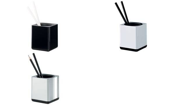 HAN i-Line CHROME 27653-88 kelímok na ceruzky chróm, čierna Počet priehradiek: 1-2