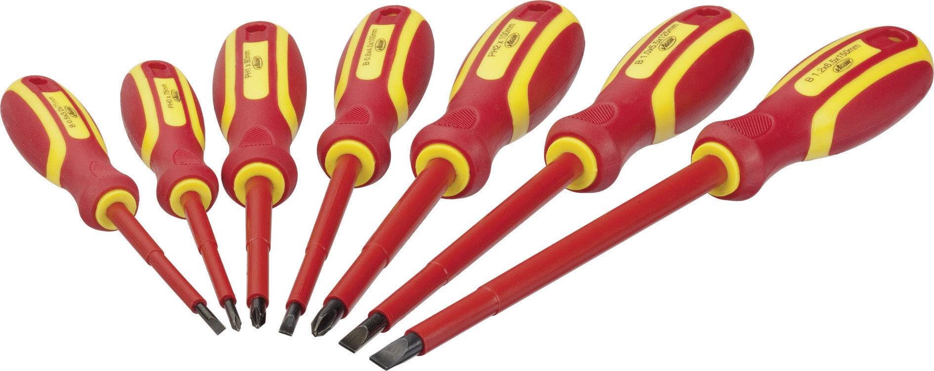 Vigor VDE Jeu de tournevis 7 pièces vis à fente, cruciforme Phillips 3
