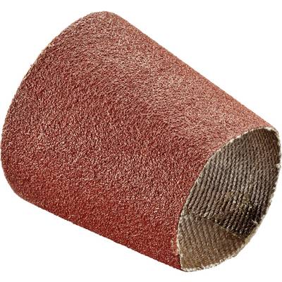 Kužeľovitý brúsny papier s drsnou, červenou povrchovou vrstvou s gritom, používaný na brúsenie materiálov pre dosiahnutie hladkých povrchov.