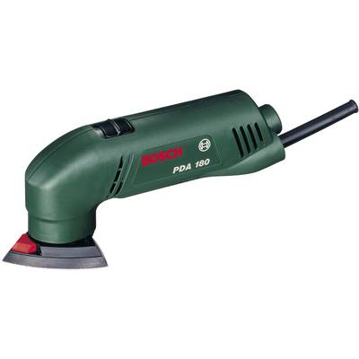 Multifunkčný nástroj značky Bosch, model PDA 180, s trojuholníkovým brúsnym nástavcom.