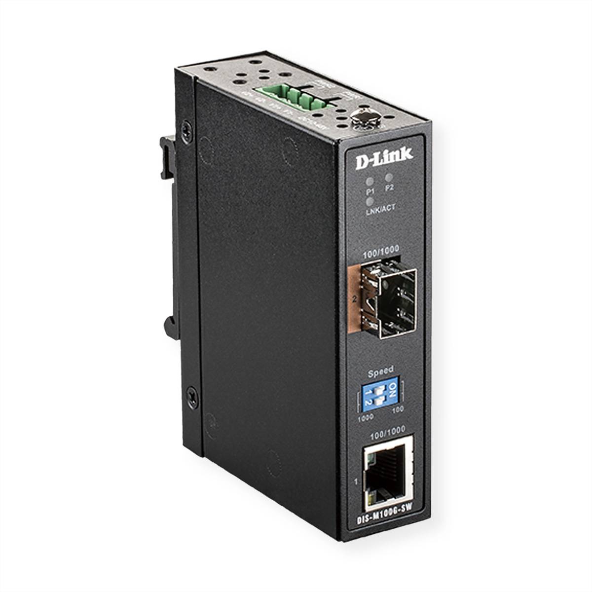 D-Link DIS-M100G-SW  DIS M100G - Medienkonverter - 1GbE - 1000Base-T - RJ-45 / SFP (mini-GBIC) Mediaconverter 1000 MBit/s
