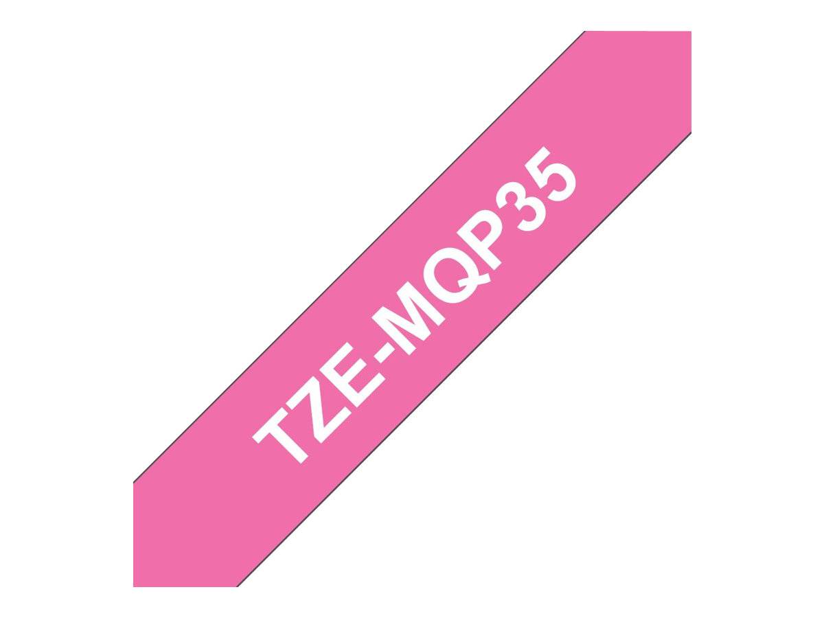 etikety Brother TZe, TZ TZe-MQP35 Farba pásky: ružová Farba písma:biela 12 mm 5 m-3