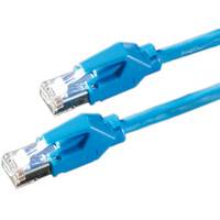 Secomp 21.05.2004 RJ45 sieťové káble, prepojovacie káble CAT 6 S/FTP 0.50 m modrá dvojžilový tienený, bez halogénov, sam-3