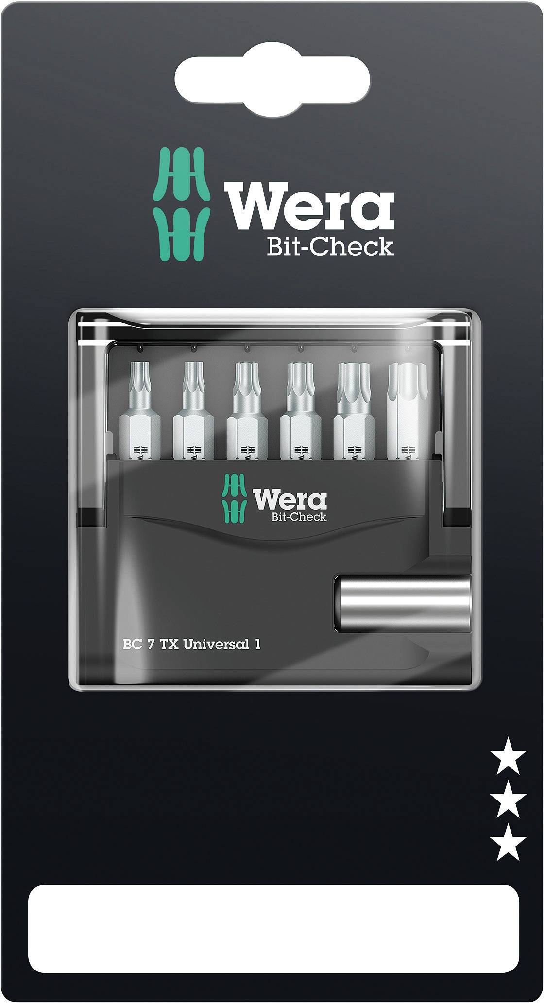 Wera 867/1 Z Mini-Check TORX® 05073404001 Kit inserti 7 parti TORX interno