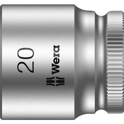 Nástavec kľúča 'Wera', 20 mm. Strieborný, vrúbkovaný povrch pre lepšie uchopenie.