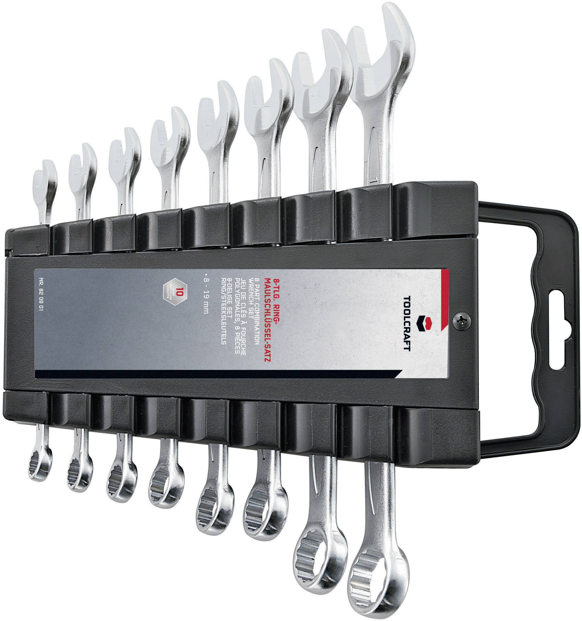 TOOLCRAFT 820901 Ring-steeksleutelset 8-delig Sleutelbreedte (metrisch) 8 - 19 mm afbeelding