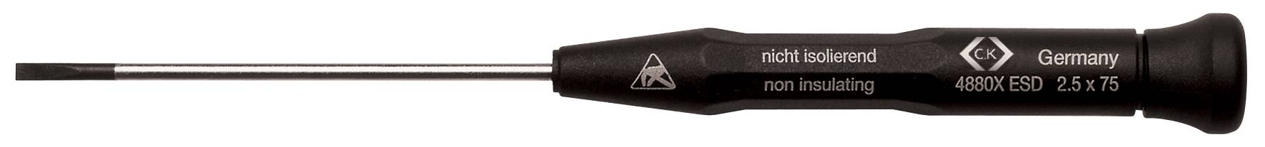 C.K Xonic ESD Platte schroevendraaier Kopbreedte: 4 mm Koplengte: 150 mm DIN EN 61340-2 afbeelding