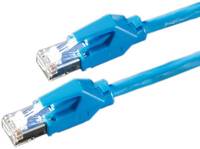 Secomp 21.08.9214 RJ45 sieťové káble, prepojovacie káble CAT 6 S/FTP 1.00 m modrá dvojžilový tienený, bez halogénov, sam-6