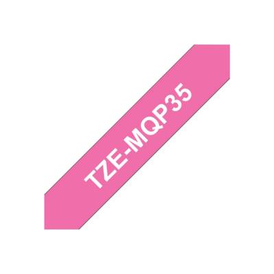 etikety Brother TZe, TZ TZe-MQP35 Farba pásky: ružová Farba písma:biela 12 mm 5 m-6