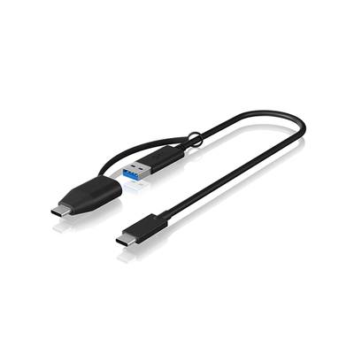 ICY BOX USB kábel USB 3.2 Gen2 (USB 3.1 Gen2) USB-C ® zástrčka, USB-A zástrčka 0.35 m čierna  60836