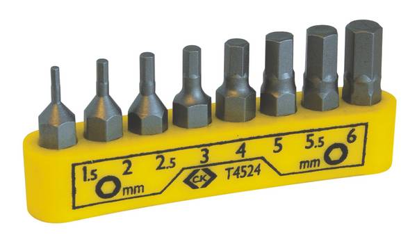 C.K T4524 T4524 sada bitov, 8-dielna, inbus, 1/4" (6,3 mm)