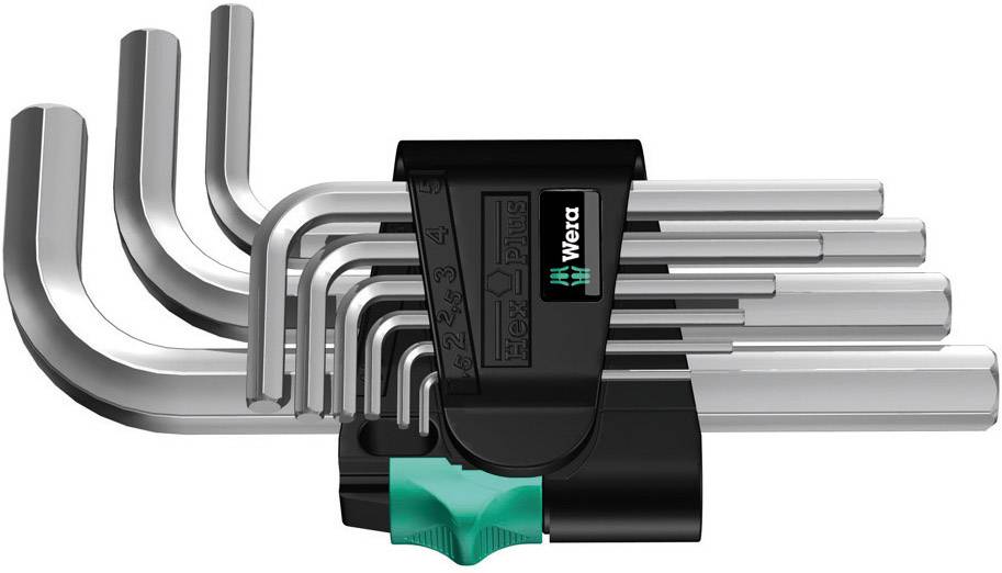 Wera 950/9 SM N Brugola interna Kit di chiavi a brugola 1.5 mm, 2 mm, 2.5 mm, 3 mm, 4 mm, 5 mm, 6 mm, 8 mm, 10 mm 9 parti