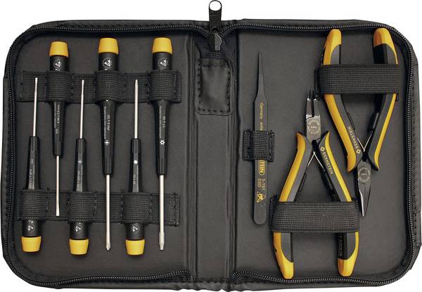 BERNSTEIN Tools for Electronics SERVICE-SET CARAT sada náradia ESD, v taške, 9-dielna, 2250