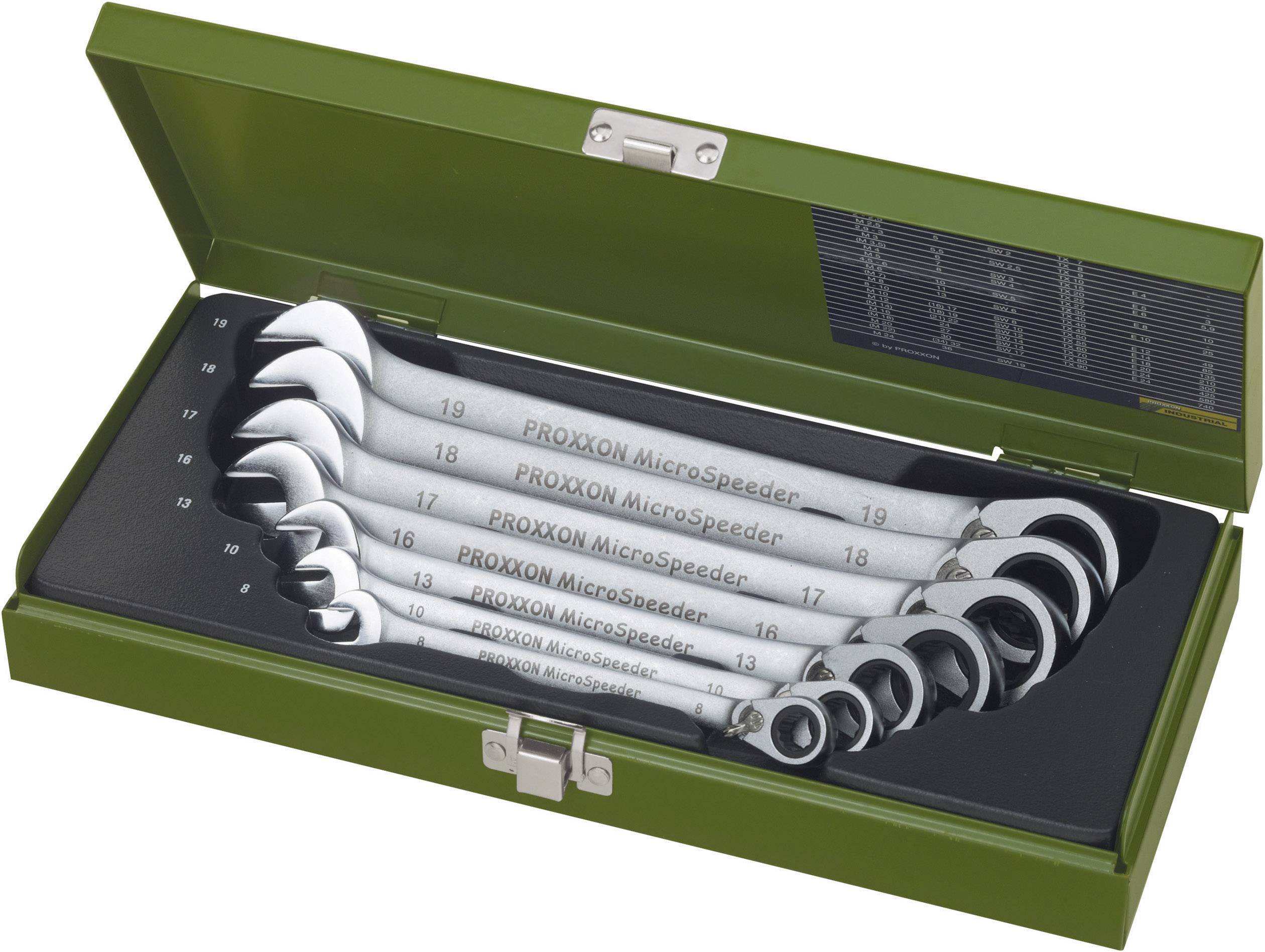 Proxxon Industrial 23124 MicroSpeeder Kit chiavi combinate 7 parti 8 - 19 mm